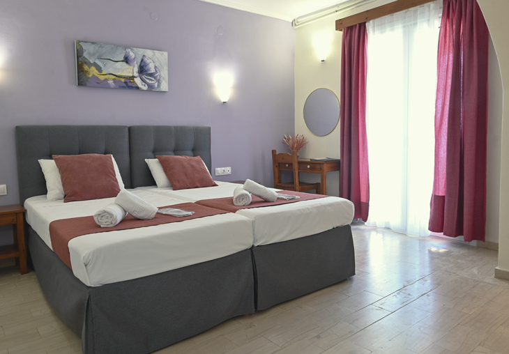 Gina studios benitses - twin room beds
